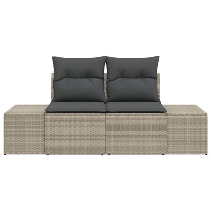 Tuinbank met kussen Grijs 184 x 62 x 69 cm poly rattan