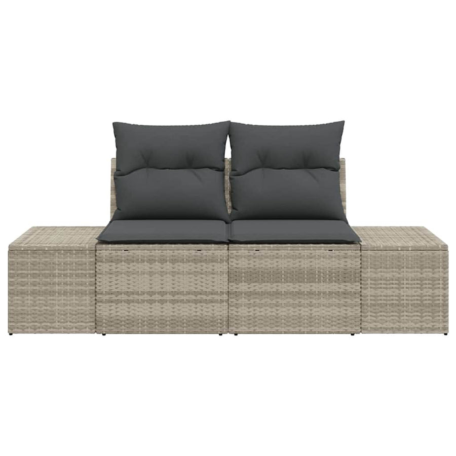 Tuinbank met kussen Grijs 184 x 62 x 69 cm poly rattan