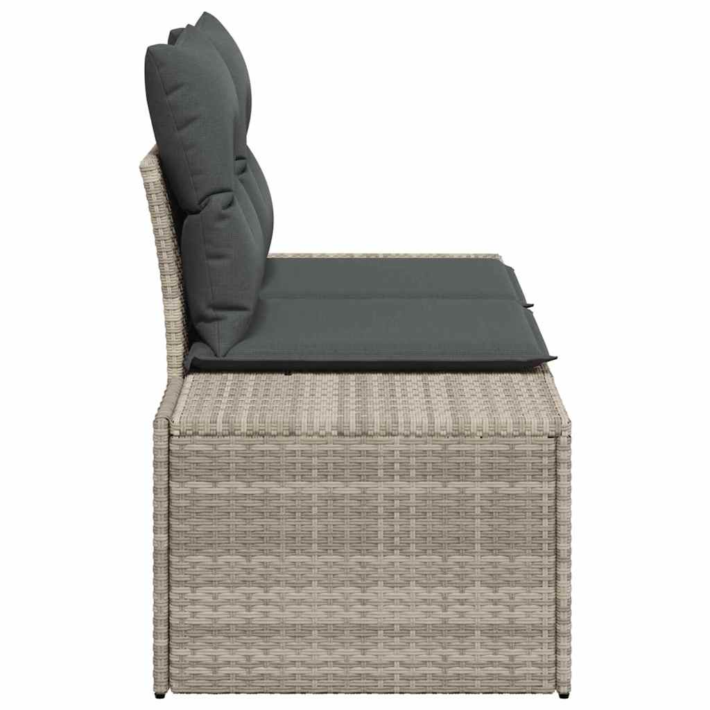 Tuinbank met kussen Grijs 184 x 62 x 69 cm poly rattan