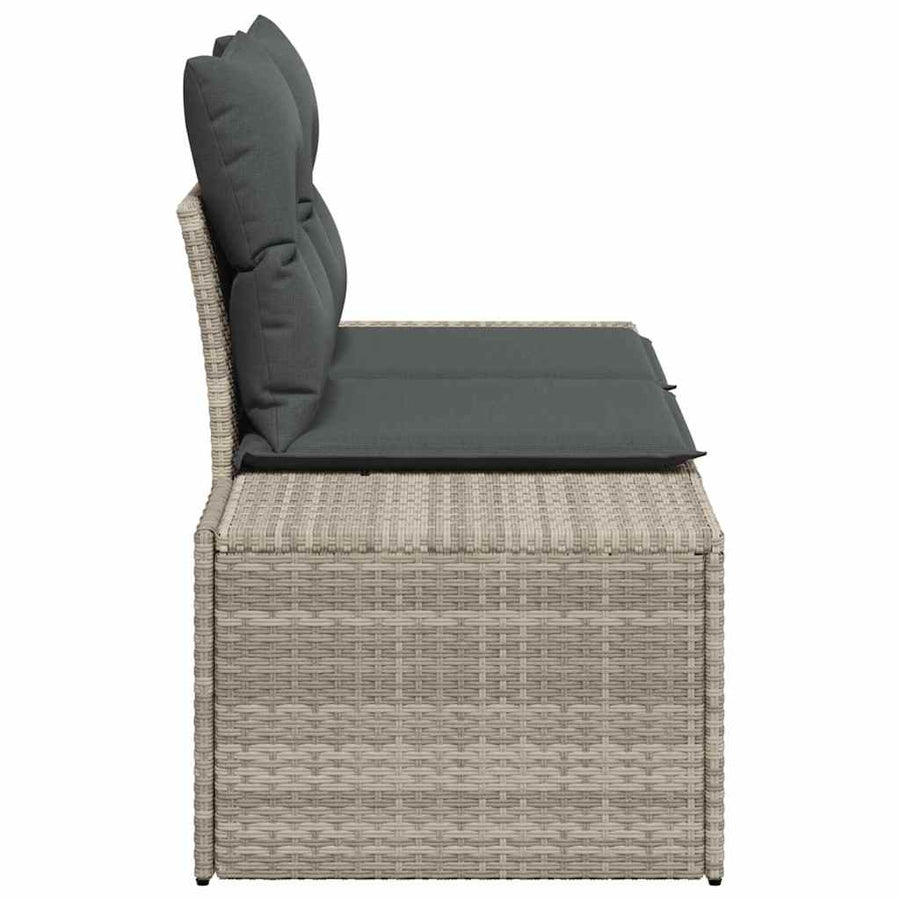 Tuinbank met kussen Grijs 184 x 62 x 69 cm poly rattan