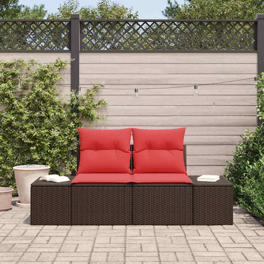 Tuinbank met kussen 184 x 62 x 69 cm poly rattan