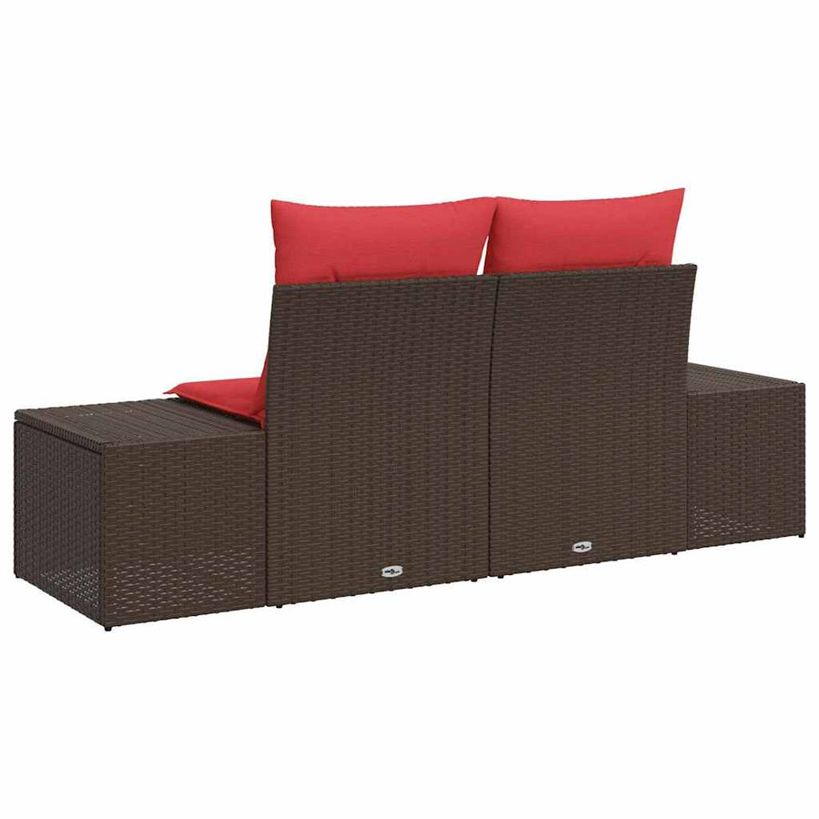 Tuinbank met kussen 184 x 62 x 69 cm poly rattan