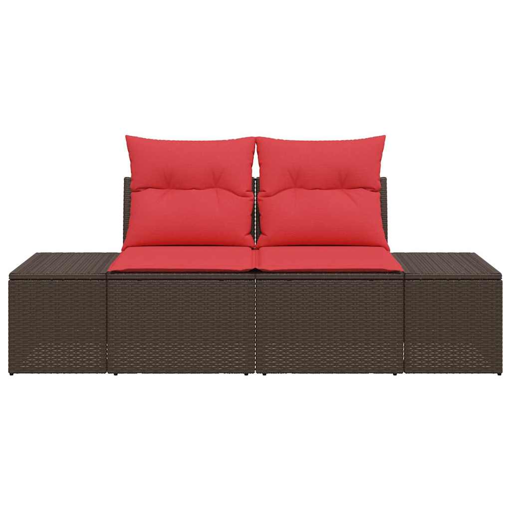 Tuinbank met kussen 184 x 62 x 69 cm poly rattan