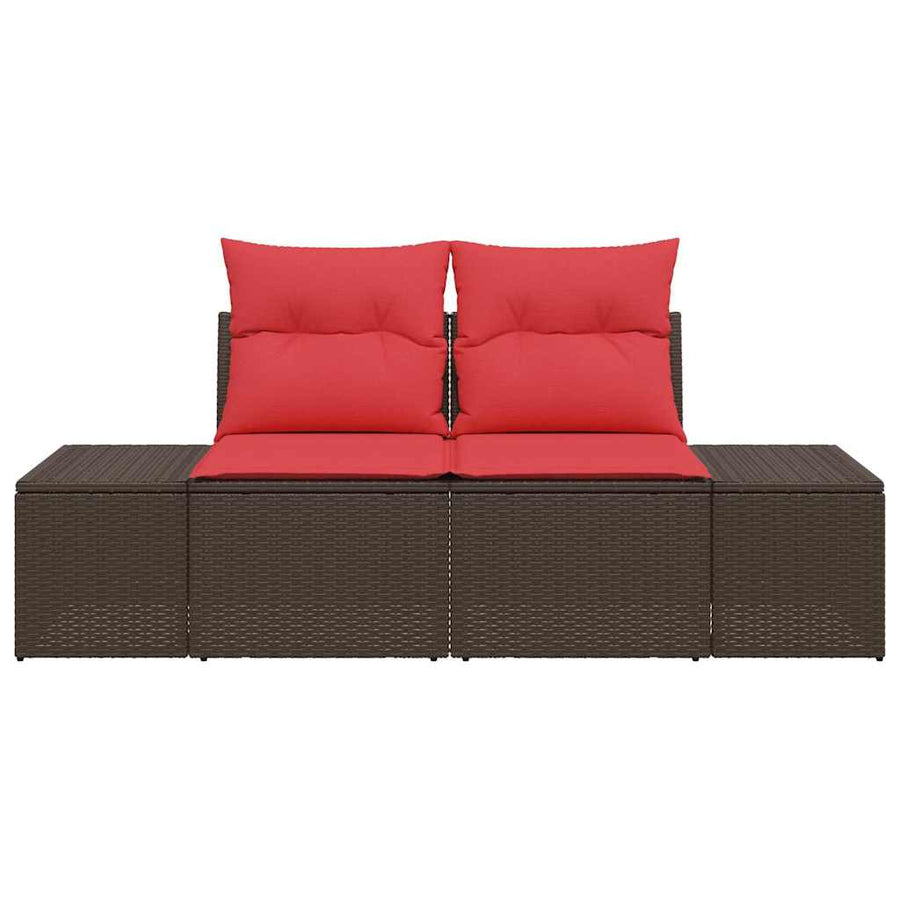 Tuinbank met kussen 184 x 62 x 69 cm poly rattan