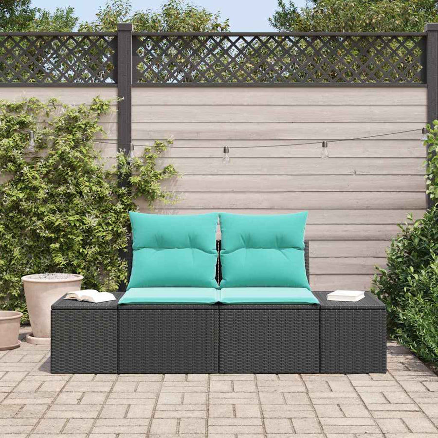 Tuinbank met kussen 184 x 62 x 69 cm poly rattan