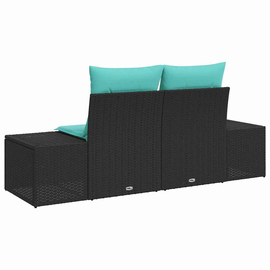 Tuinbank met kussen 184 x 62 x 69 cm poly rattan