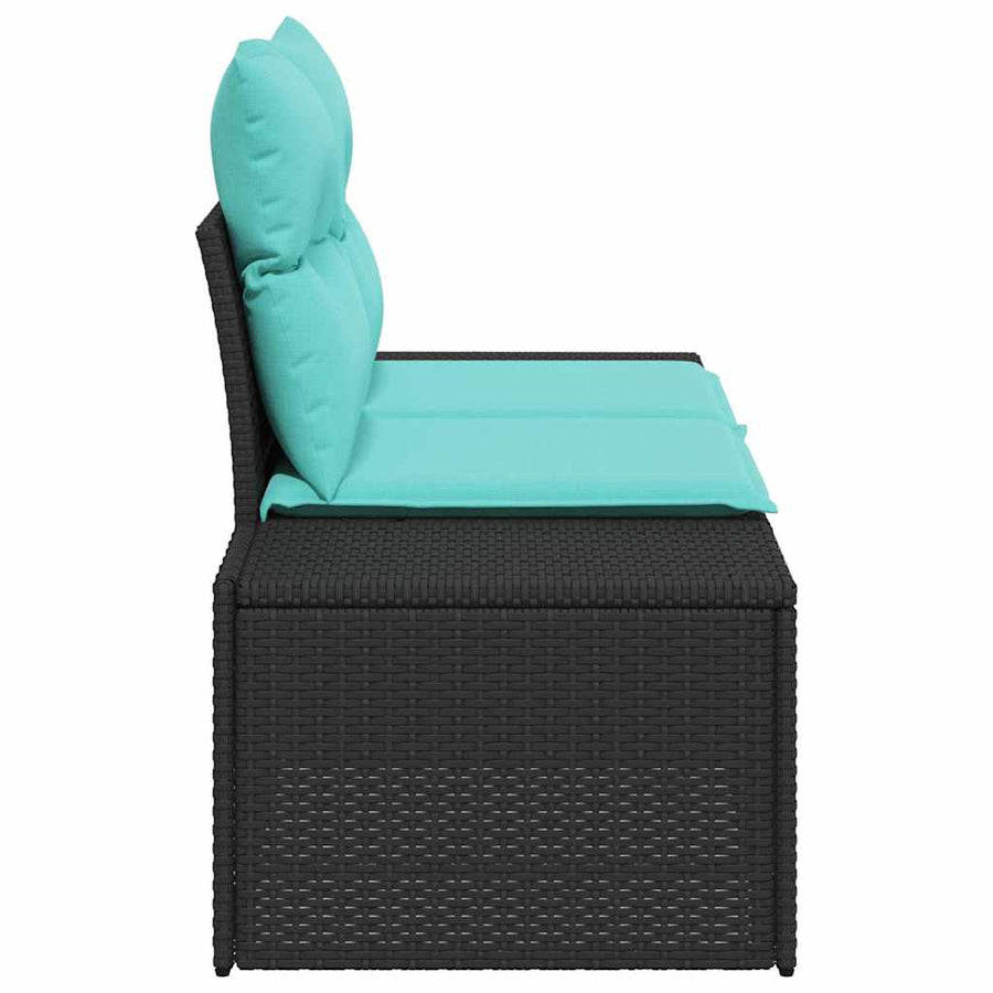 Tuinbank met kussen 184 x 62 x 69 cm poly rattan