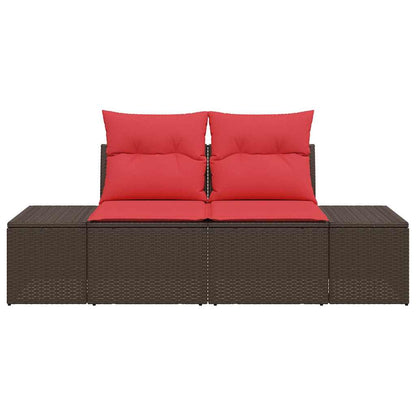 Tuinbank met kussen met opslag 184 x 62 x 69 cm poly rattan