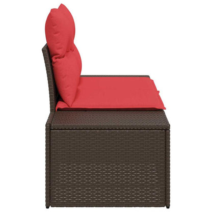 Tuinbank met kussen met opslag 184 x 62 x 69 cm poly rattan