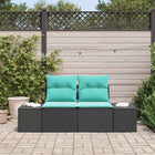 Tuinbank 184x62x69 cm poly rattan zwart