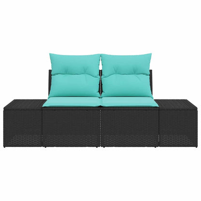 Tuinbank met kussen met opslag 184 x 62 x 69 cm poly rattan