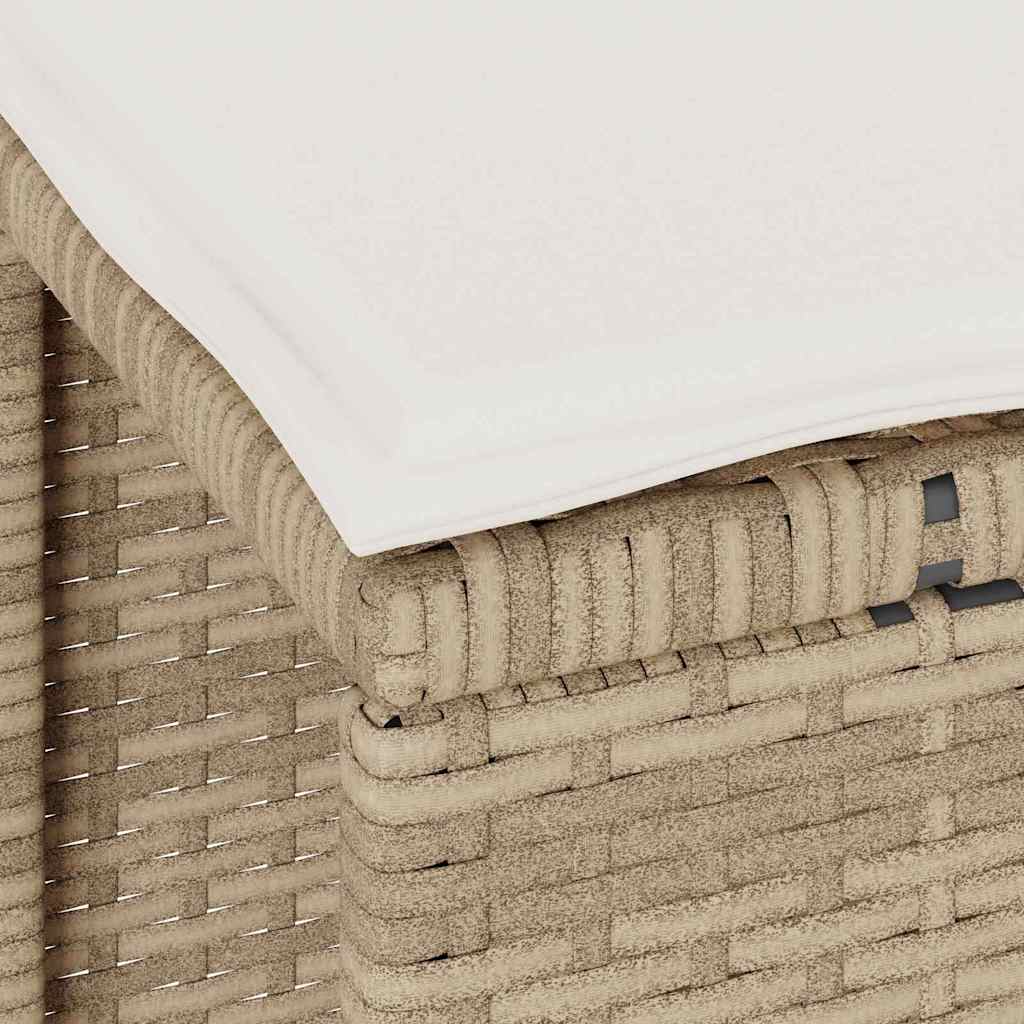 Tuin eettafelset Beige poly rattan