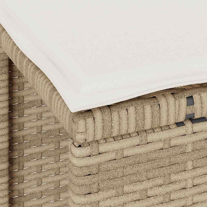 Tuin eettafelset Beige poly rattan