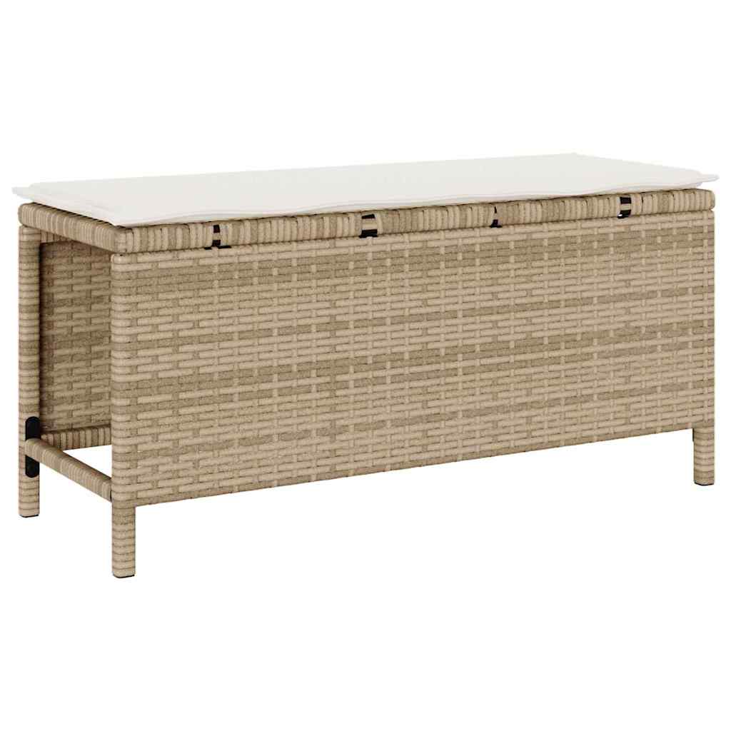 Tuin eettafelset Beige poly rattan