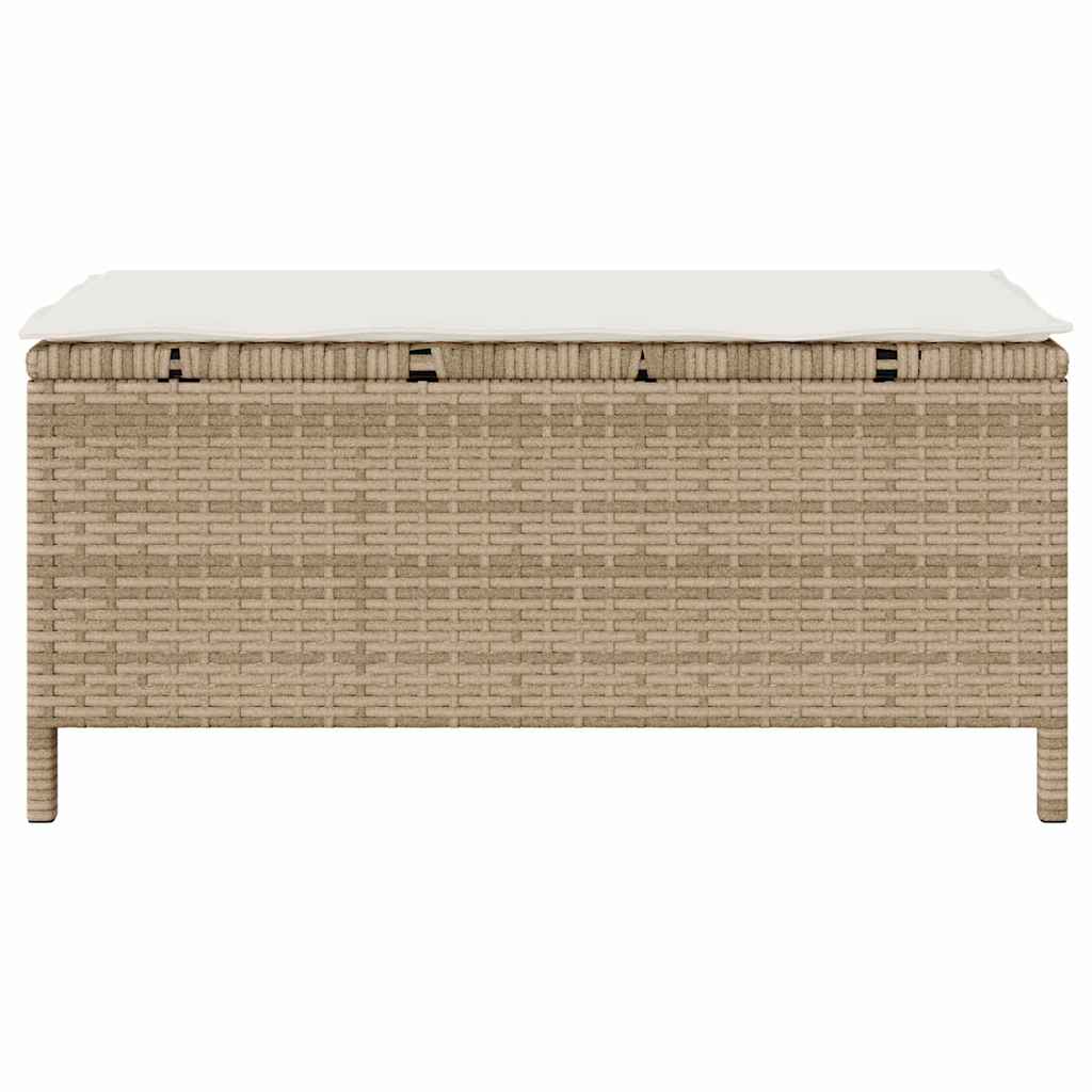 Tuin eettafelset Beige poly rattan