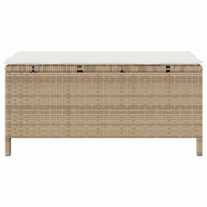 Tuin eettafelset Beige poly rattan