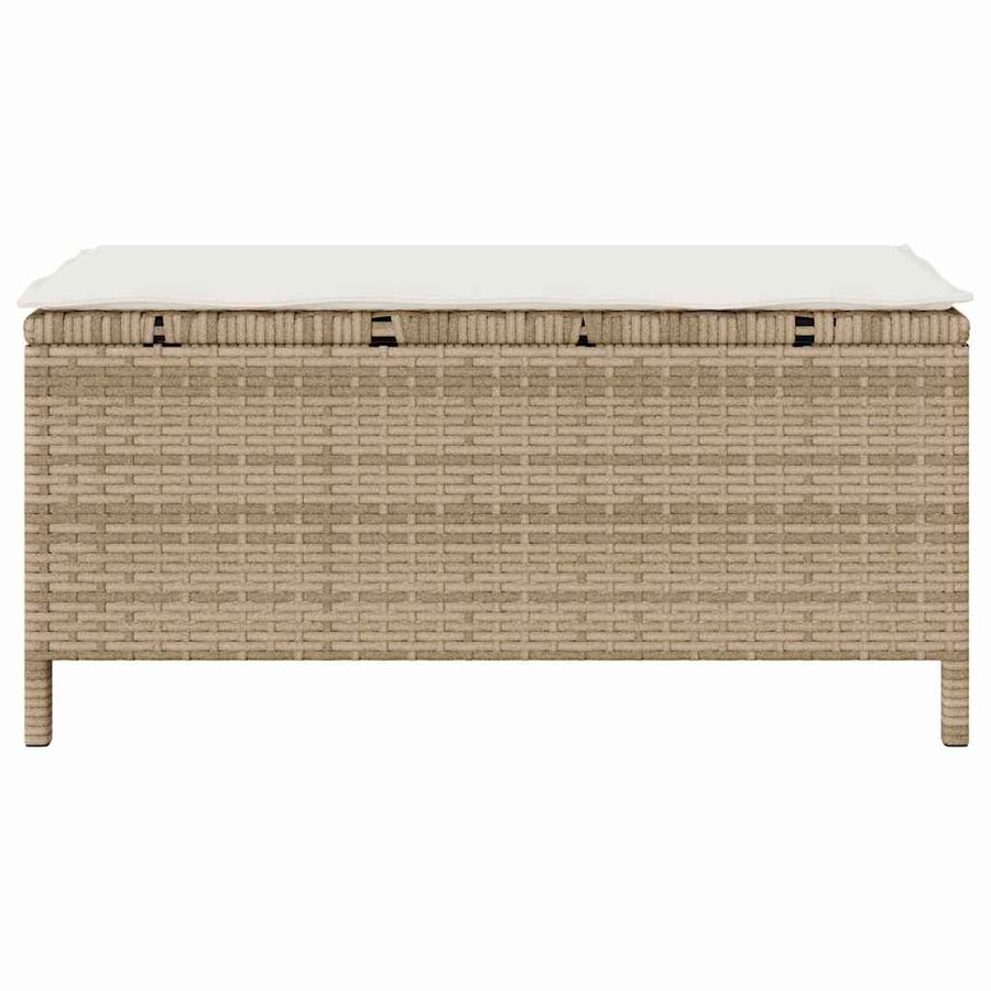 Tuin eettafelset Beige poly rattan