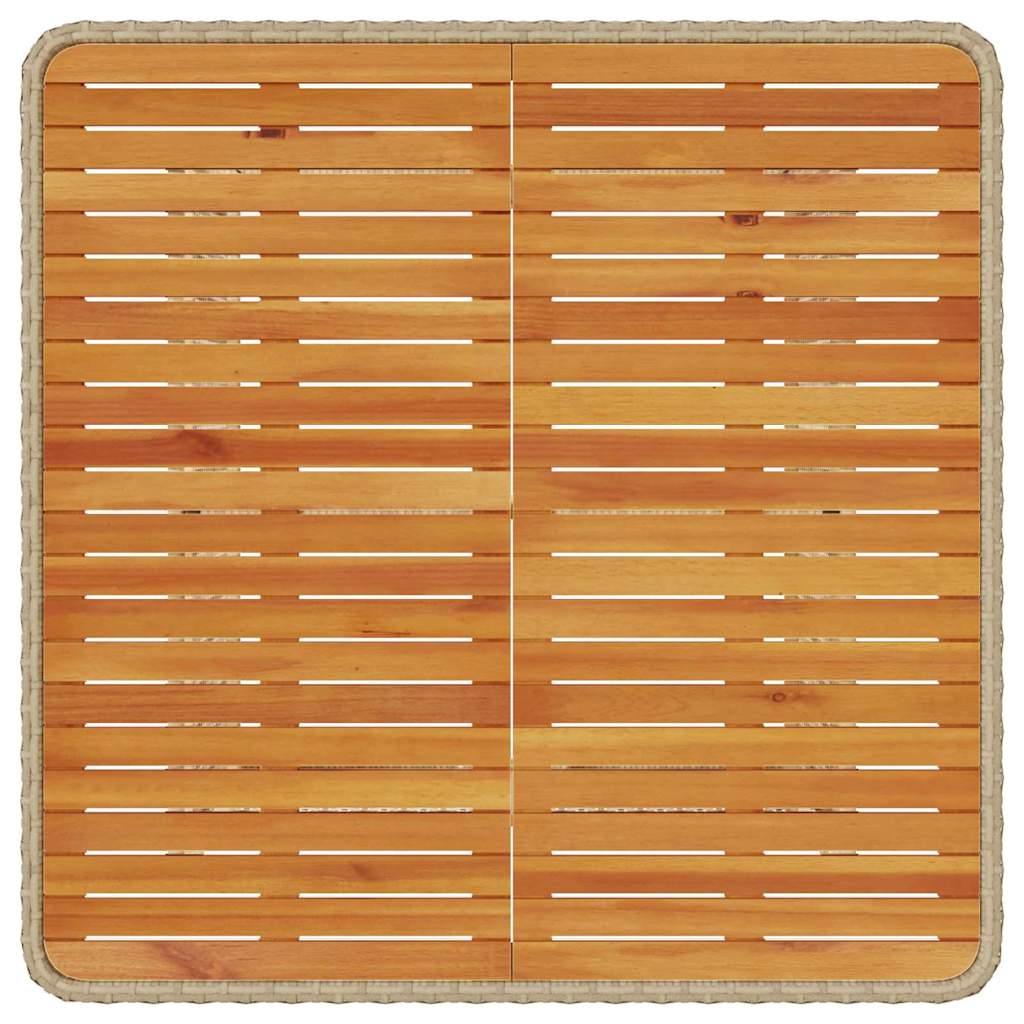 Tuin eettafelset Beige poly rattan