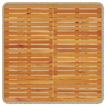 Tuin eettafelset Beige poly rattan