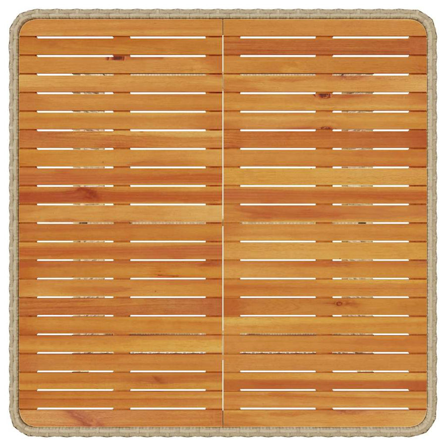 Tuin eettafelset Beige poly rattan