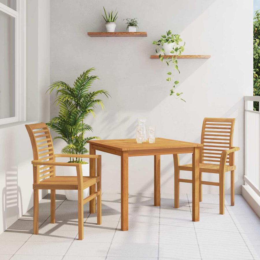 Eetkamerstoel 4 pcs Bruin 62 x 55 x 94 cm Massief Teakhout
