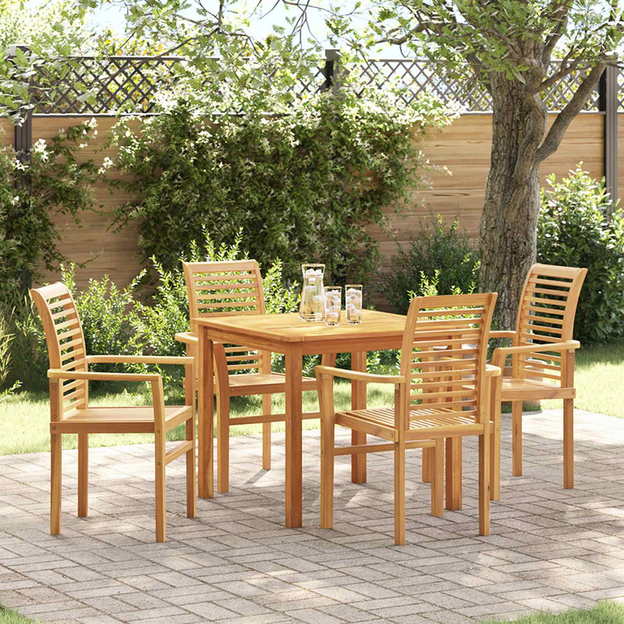 Eetkamerstoel 4 pcs Bruin 62 x 55 x 94 cm Massief Teakhout
