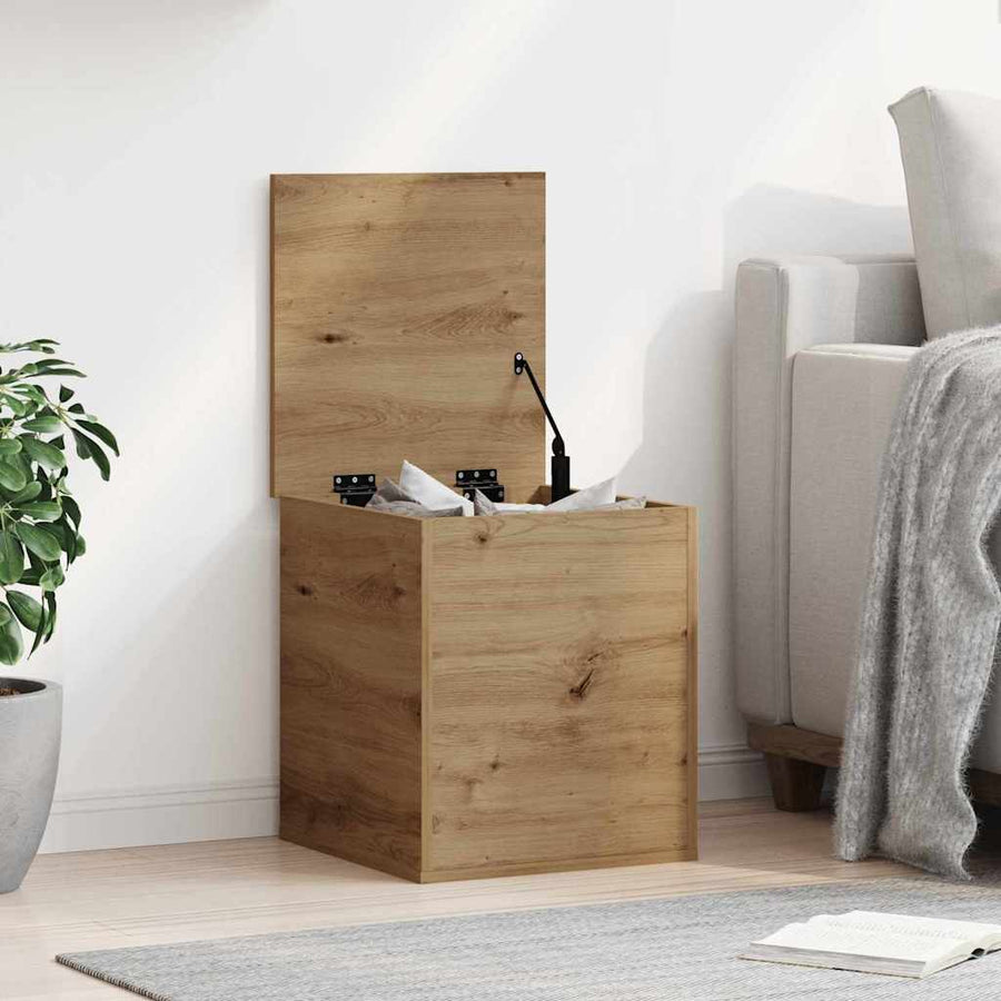 Opslagdoos artisanaal eikenkleurig 40 x 42 x 46 cm Bewerkt hout