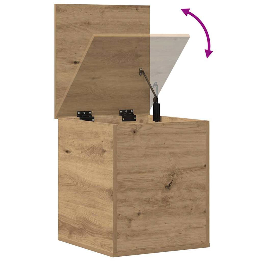 Opslagdoos artisanaal eikenkleurig 40 x 42 x 46 cm Bewerkt hout