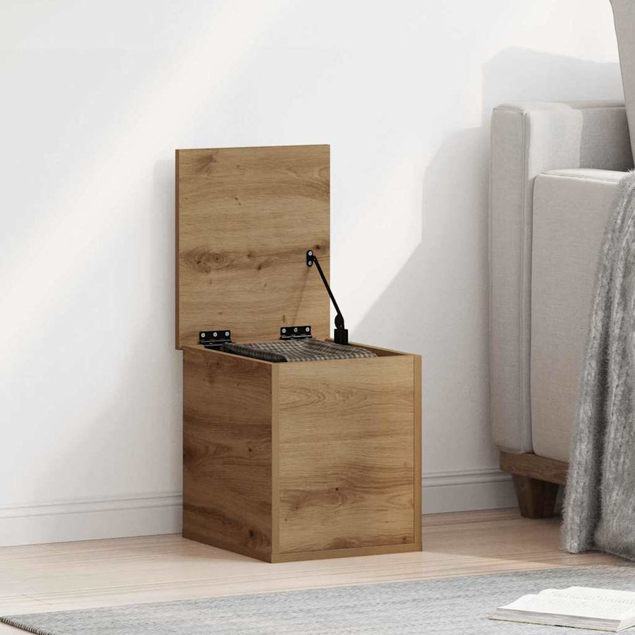 Opslagdoos artisanaal eikenkleurig 30 x 35 x 35 cm Bewerkt hout