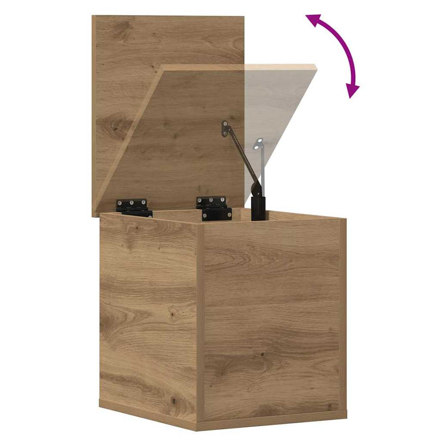Opslagdoos artisanaal eikenkleurig 30 x 35 x 35 cm Bewerkt hout
