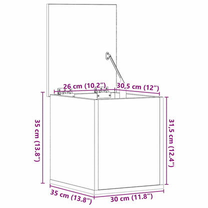 Opslagdoos artisanaal eikenkleurig 30 x 35 x 35 cm Bewerkt hout