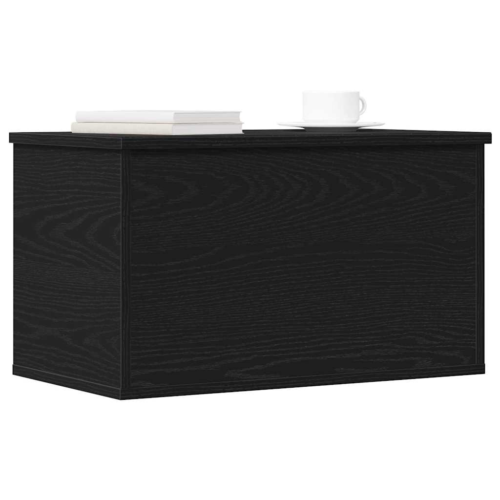 Opslagdoos met opslag Zwart eiken 60 x 35 x 35 cm Bewerkt hout