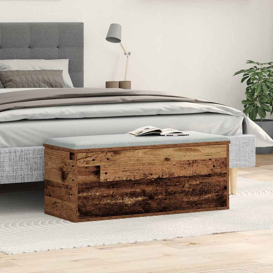 Opslagdoos met opslag Oud hout 90 x 35 x 35 cm Bewerkt hout