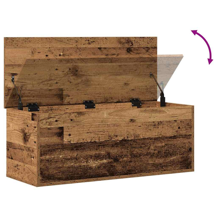 Opslagdoos met opslag Oud hout 90 x 35 x 35 cm Bewerkt hout