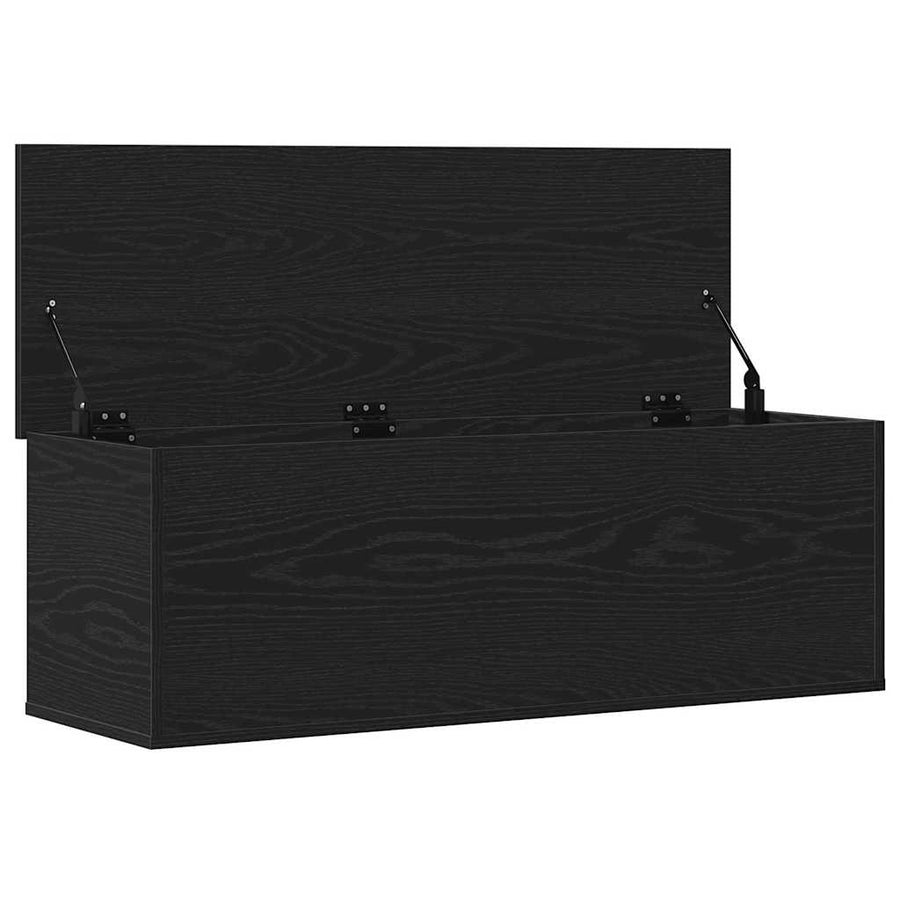 Opslagdoos met opslag Zwart eiken 102 x 35 x 35 cm Bewerkt hout