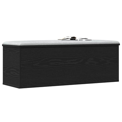 Opslagdoos met opslag Zwart eiken 102 x 35 x 35 cm Bewerkt hout