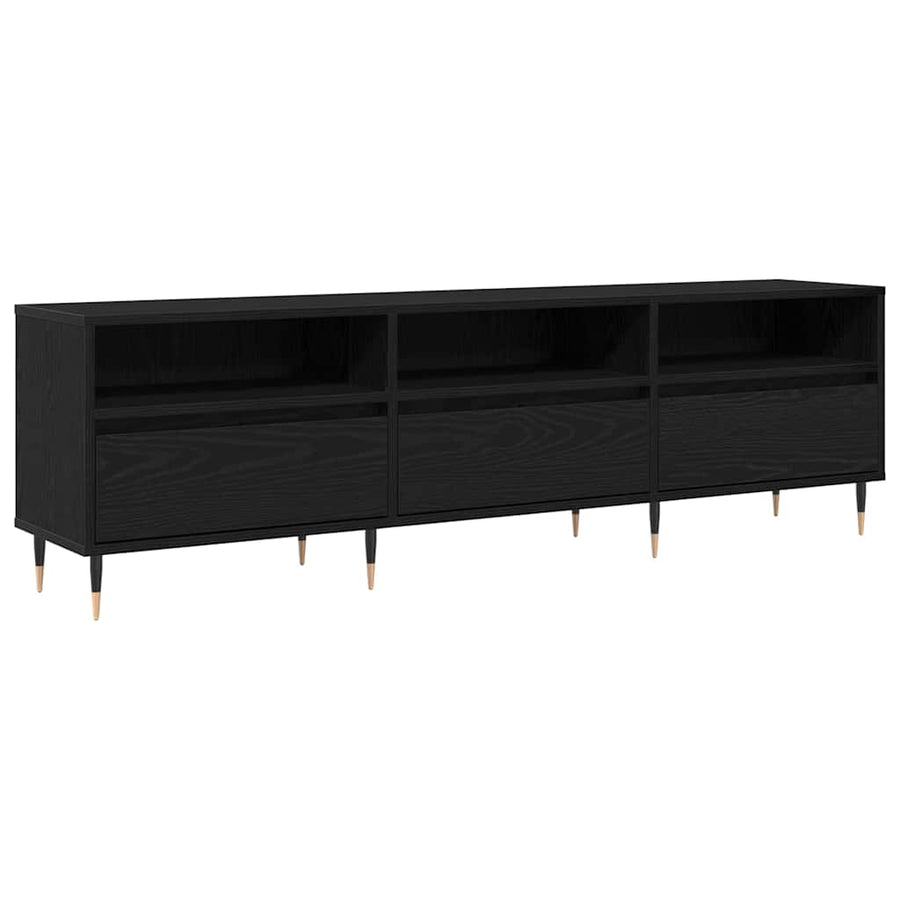 TV-kast Zwart Eiken 150 x 30 x 45 cm Bewerkt hout