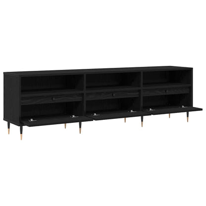 TV-kast Zwart Eiken 150 x 30 x 45 cm Bewerkt hout