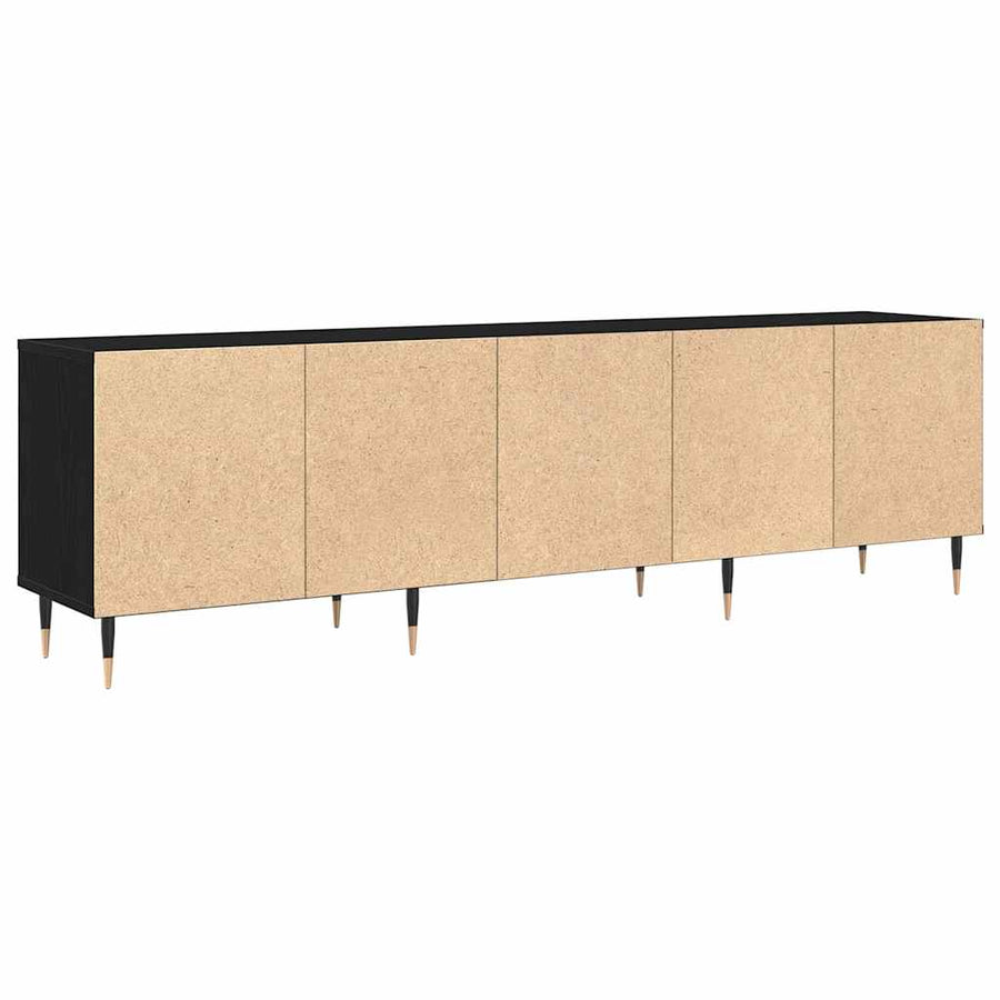 TV-kast Zwart Eiken 150 x 30 x 45 cm Bewerkt hout