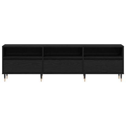 TV-kast Zwart Eiken 150 x 30 x 45 cm Bewerkt hout