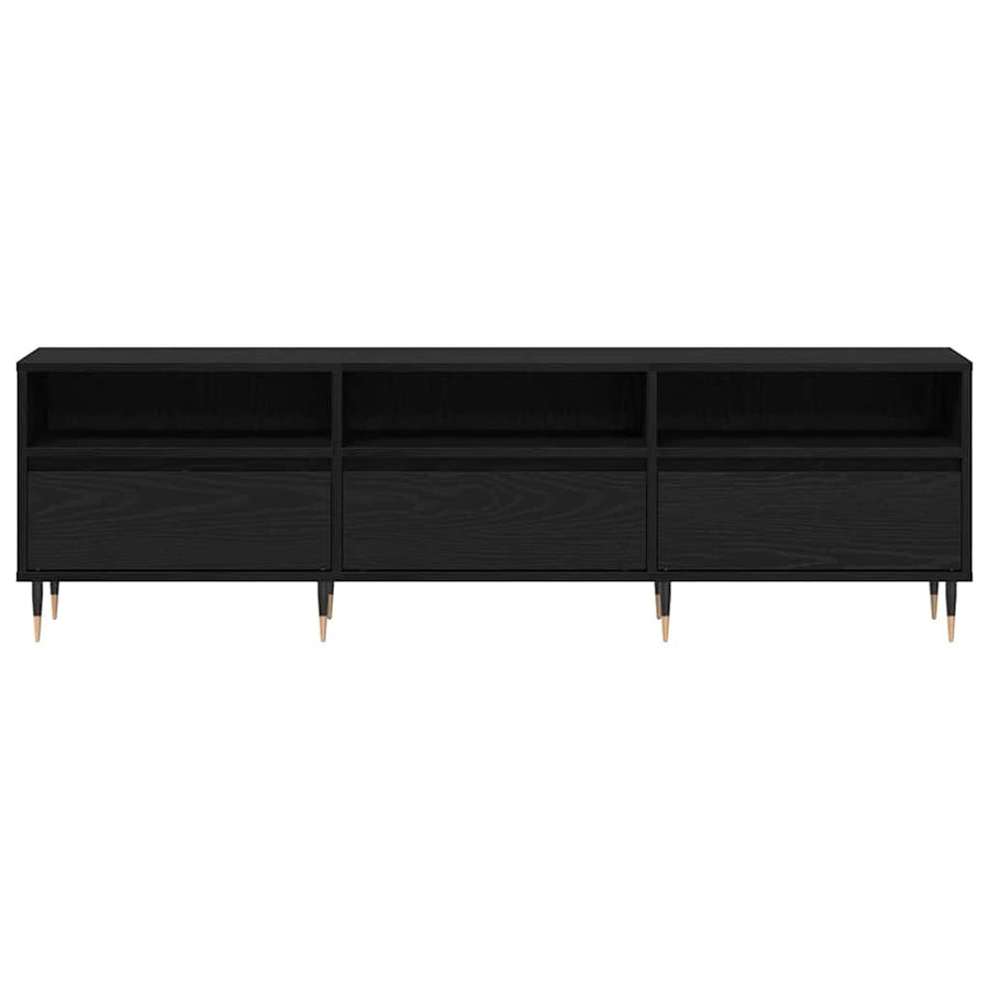 TV-kast Zwart Eiken 150 x 30 x 45 cm Bewerkt hout