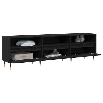 TV-kast Zwart Eiken 150 x 30 x 45 cm Bewerkt hout
