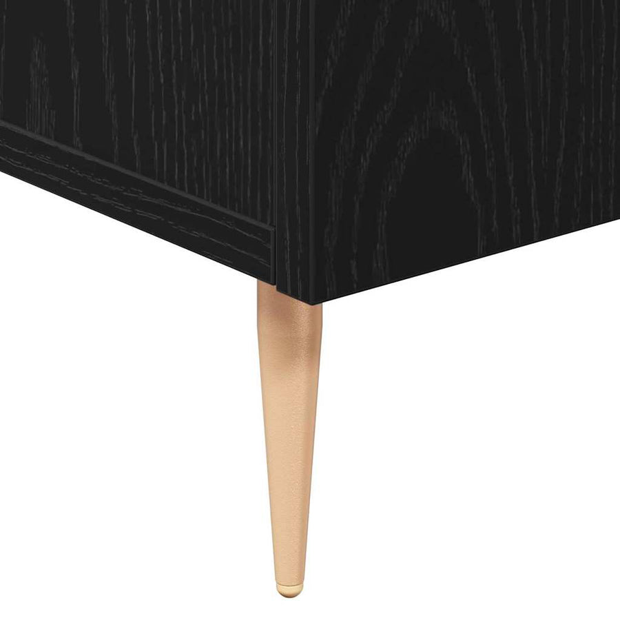 Dressoir Zwart Eiken 90 x 34 x 80 cm Bewerkt hout