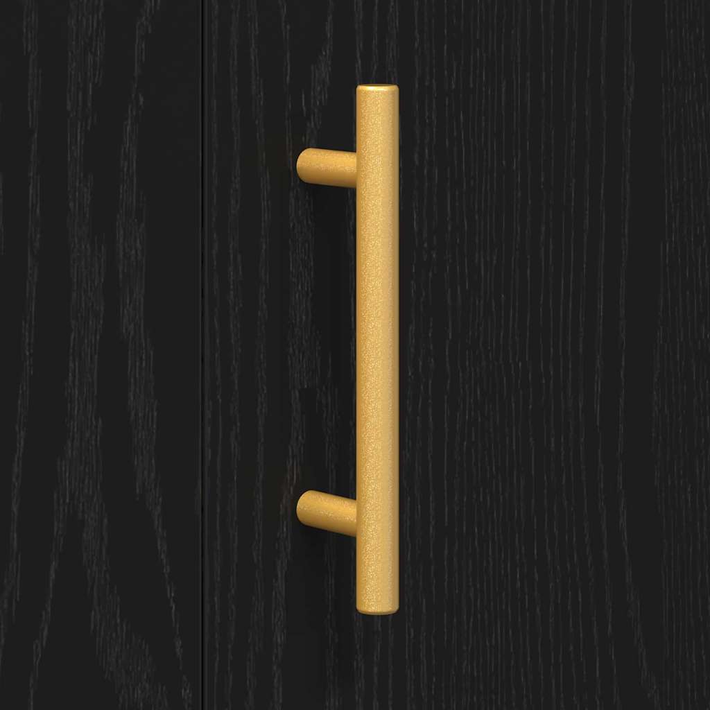 Dressoir Zwart Eiken 90 x 34 x 80 cm Bewerkt hout