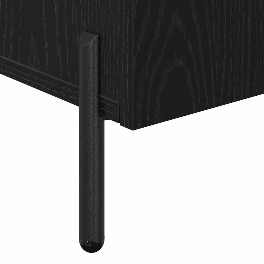 Dressoir Zwart Eiken 90 x 34 x 80 cm Bewerkt hout