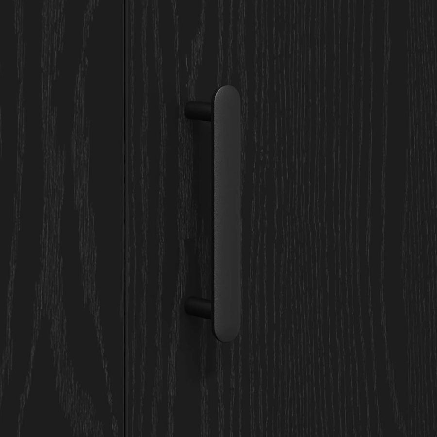 Dressoir Zwart Eiken 90 x 34 x 80 cm Bewerkt hout