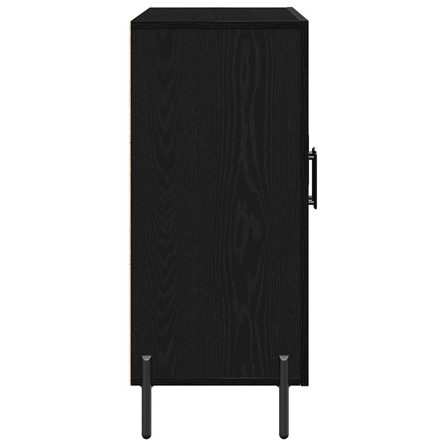 Dressoir Zwart Eiken 90 x 34 x 80 cm Bewerkt hout