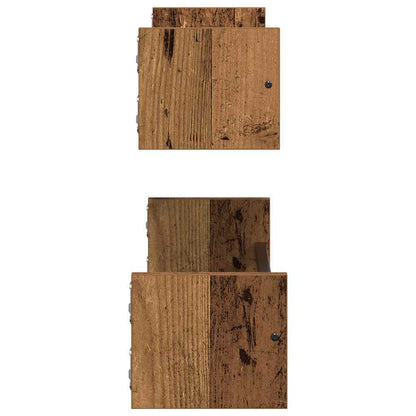 Wandplank Wandgemonteerd 2 pcs Oudhout 60 x 16 x 14 cm