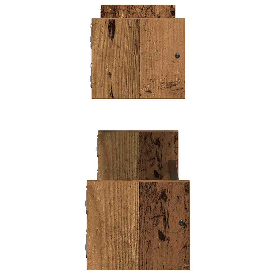 Wandplank Wandgemonteerd 2 pcs Oudhout 60 x 16 x 14 cm