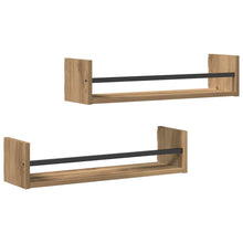 Wandplank Wandgemonteerd 2 pcs Artisan Eiken 60 x 16 x 14 cm